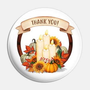 Fall Wreath with Candles ,Leaves and Pumpkins Pin