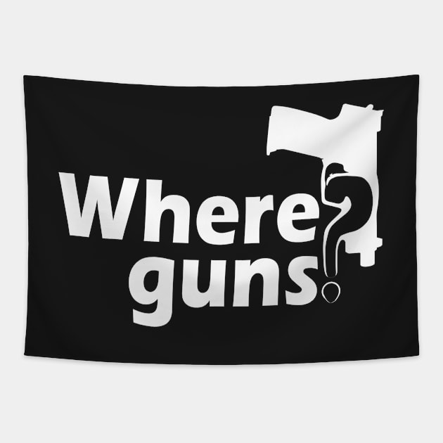 Where Guns? White Tapestry by ScaarAT