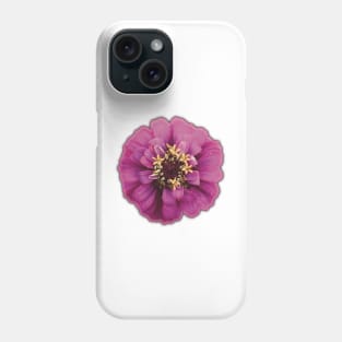 Magenta Flower and Yellow Pollen - Photograph Art -  Digital Image Cut-out into a fun graphic perfect for stickers, notebooks, greeting cards, pillows and more Phone Case