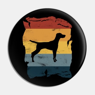 Hungarian Vizsla Distressed Vintage Retro Silhouette Pin