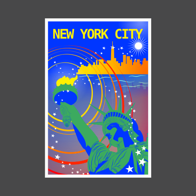 New York City Attraction Print by Camex Designs