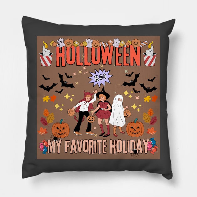 Holloween is my favorite holiday Pillow by Umairah92