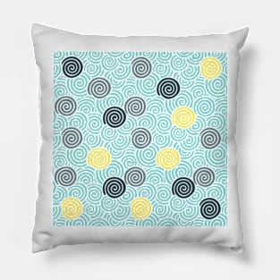 Abstract Sea Swirls Pillow