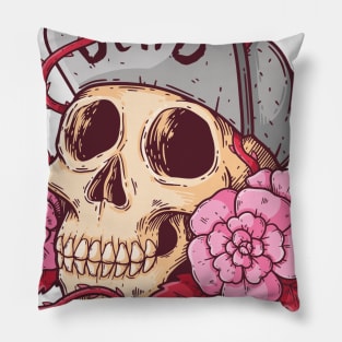 Floral Skull Pillow