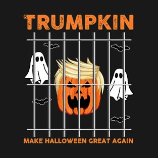 Trumpkin Make Halloween Great Again Funny Halloween Trump 2024 Never Surrender T-Shirt