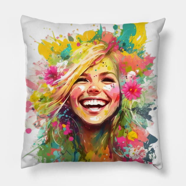 Power Girl Summer Designe #3 by Farbrausch Art 2023. Pillow by Farbrausch Art