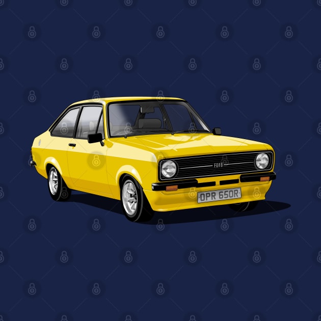 Ford Escort Mk 2 in yellow by candcretro