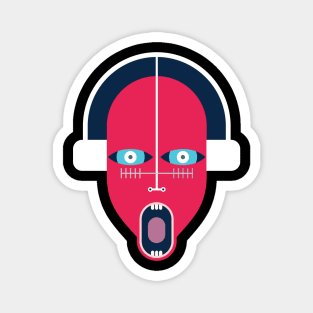 Music Red Headed Face With Wide Eye and Mouth Open Magnet