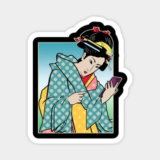 Geisha Smart Phone Text Japanese Society Tokyo Cool Graphic Magnet