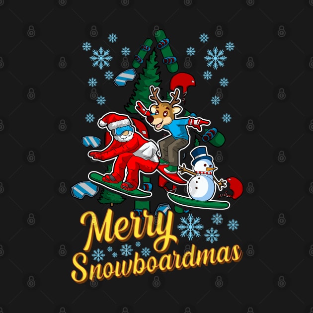 Merry Snowboarding. Ugly Christmas Tree by KsuAnn