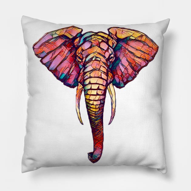 Colorful Elephant Pillow by Sanzida Design