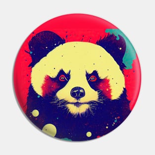 Colorful panda portrait Pin