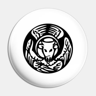 Winged Ox - white bkg Pin