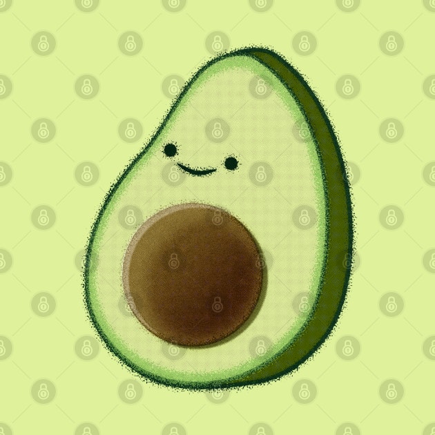 Cute Avocado Drawing by Braznyc