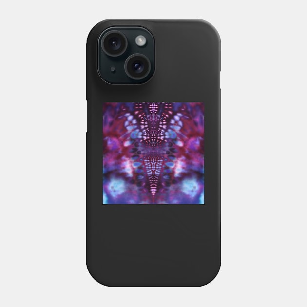 Dark Magenta Fractal V Tie Dye Phone Case by KirstenStar 