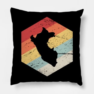 Retro Country Of Peru Pillow