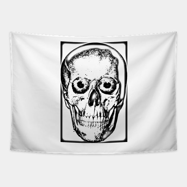 Skull sketched Tapestry by bywhacky