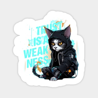 Hacker Cat Cyber Android Magnet