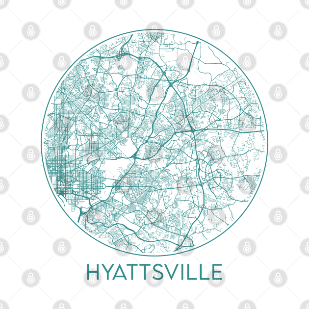 Hyattsville Maryland map Hyattsville TShirt TeePublic