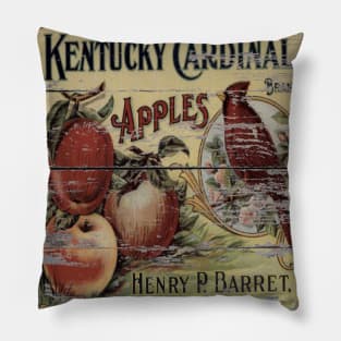 dark academia orchard retro advertisement red cardinal Pillow