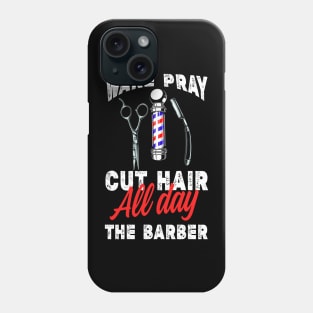 Barber Gift Religious Barber Gifts Christian Catholic Muslim Barber Pole Tee Phone Case