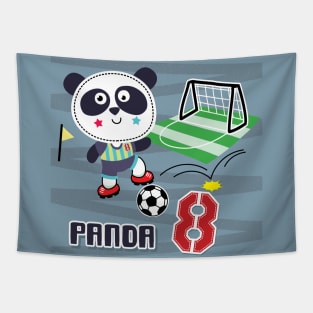 panda plays football 8 Tapestry