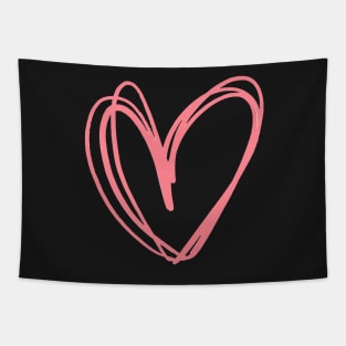 Cute Drawing Of A Pink Heart Tapestry