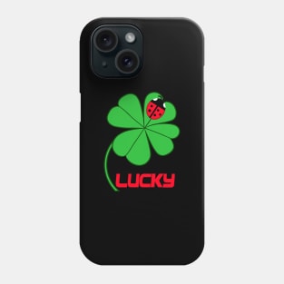 four leaf clover and ladybug Phone Case