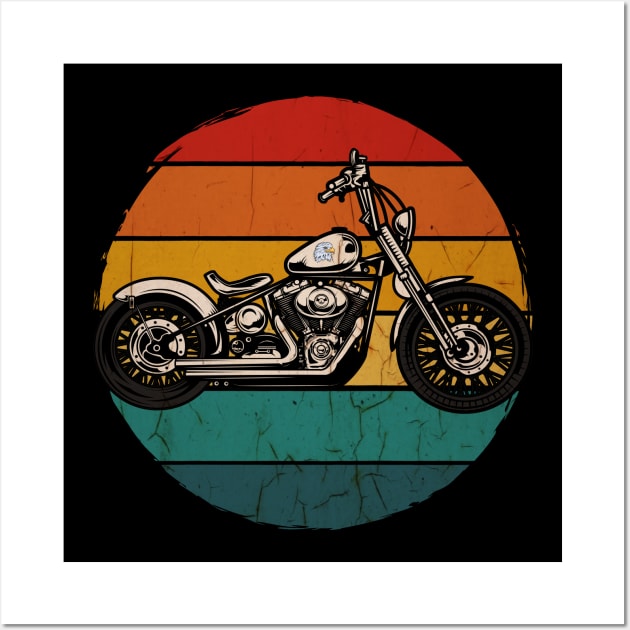 motorcycle at sunset Poster