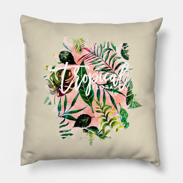 Tropical Flora Pillow by Uma