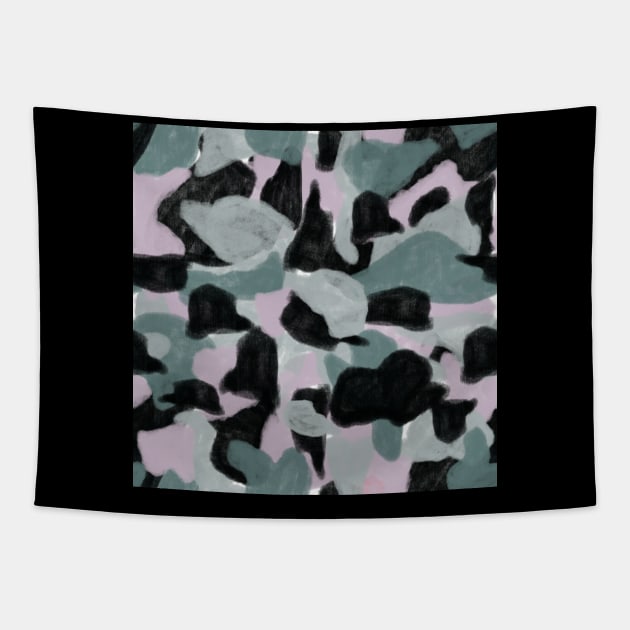 Camouflage pattern pastel color Tapestry by Xtenza