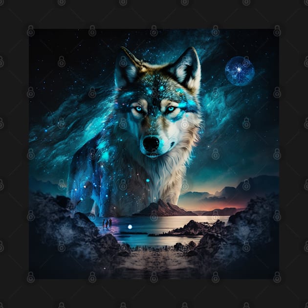 Tamaskan Wolfdog Galactic Scenery by Enchanted Reverie