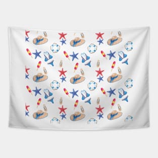 Summer Is Coming Watercolor Summer Beach Pattern Tapestry