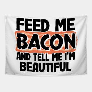 Feed Me Bacon Funny Keto Diet Gift Breakfast Eggs Tapestry