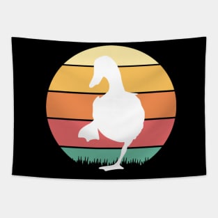 Retro Vintage Sunset Duck Tapestry