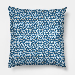 70s Floral Print in Blue, Vintage Floral, Flowery Pattern, Pattern of Flowers Pillow