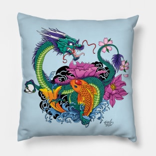 Water Dragon & Koi Pillow