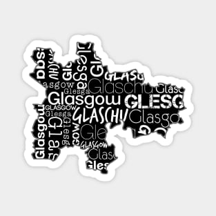 Glasgow City Map With Text Magnet