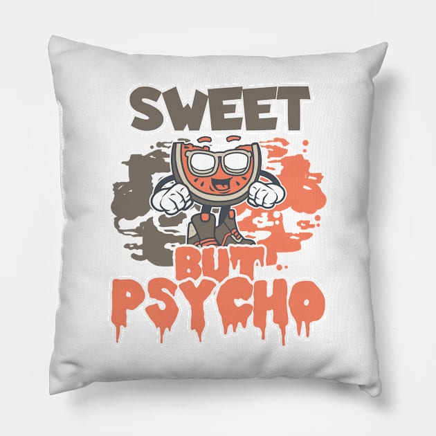 Sweet Psycho Cute Waffles Pillow by ShirtyLife