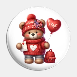 Valentine Love Bear Pin