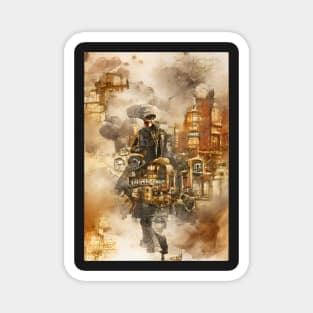 Steampunk city. Magnet