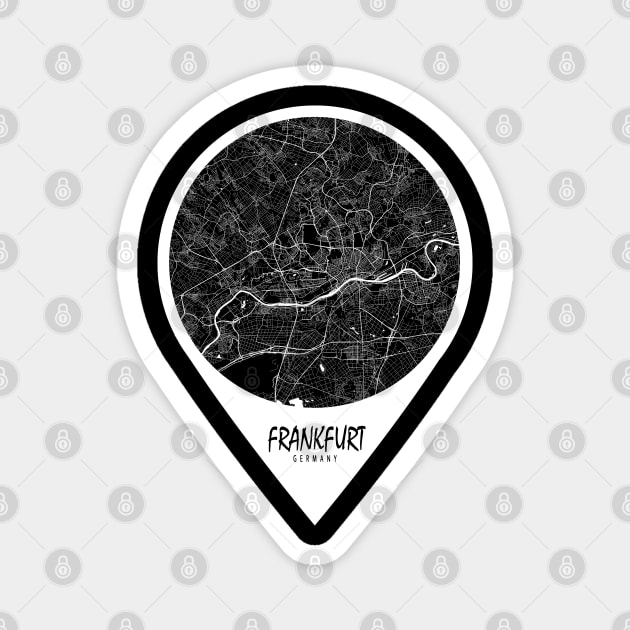 Frankfurt, Germany City Map - Travel Pin Magnet by deMAP Studio