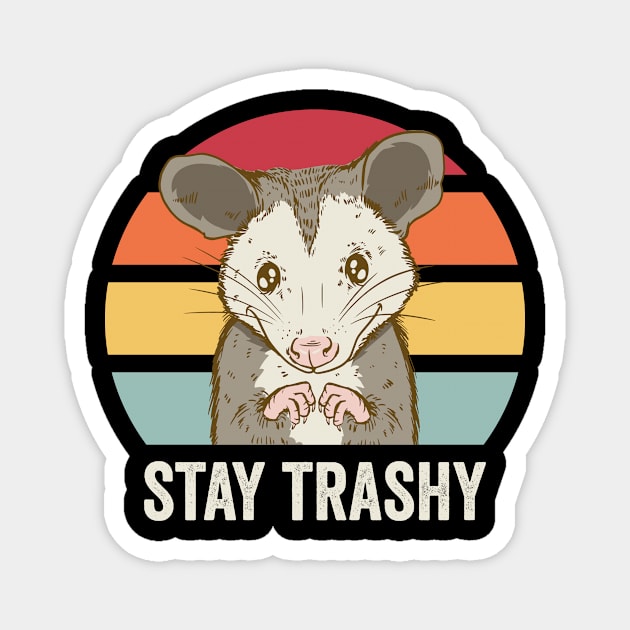 Stay Trashy Cute Possum Magnet by Visual Vibes