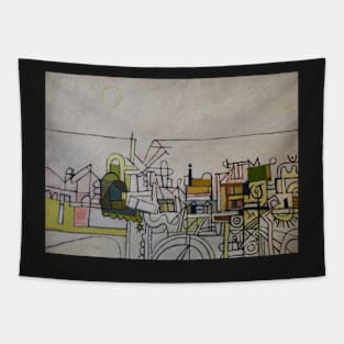 White Snowy Abstract Landscape Tapestry