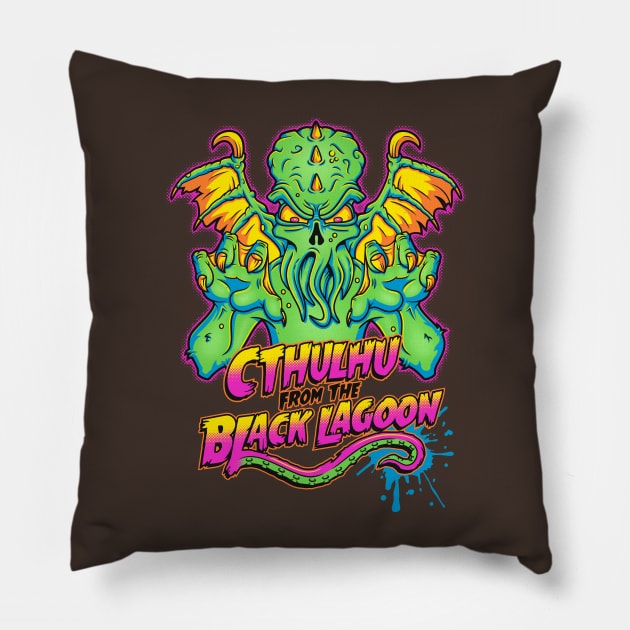 Cthulhu from the Black Lagoon Pillow by JakGibberish