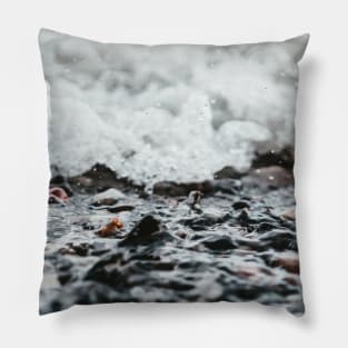 SCENERY 68 - Clear White Sea Water Wave Rock Beach Pillow