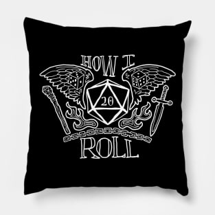 How I Roll Tattoo Style Dungeons and Dragons tshirt Pillow