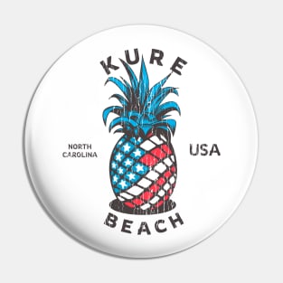 Kure Beach, NC Summertime Vacationing Patriotic Pineapple Pin