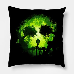 Skull Forest watercolor painting Pillow