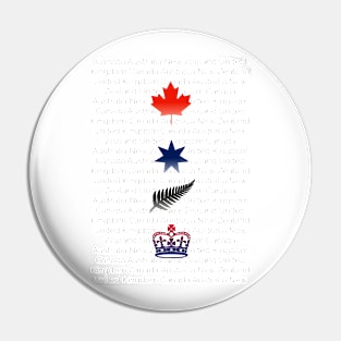 CANZUK: National Symbols With Background Names Pin